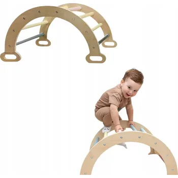 Dětská houpačka Dřevěné Houpačka Lama pro miminka - pastelové