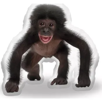 Polštář Sablio 3D polštář ve tvaru Mládě šimpanze