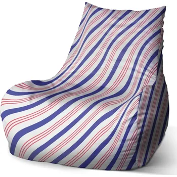 Sedací pytel Sablio Sedací vak Bean Modročervené pruhy - 60 x 70 x 70 cm