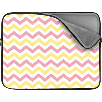 pouzdro na notebook Sablio Obal na notebook Růžové a žluté klikyháky - 13"