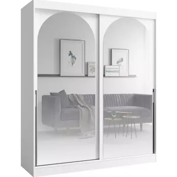 Šatní skříň Šatní skříň MODIN 180 bílá se zrcadly