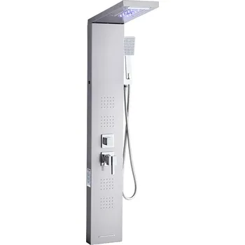 Sprchový panel Vevor Sprchový panel 53 in broušená nerez, led, dešťová hlavice, 5 funkcí