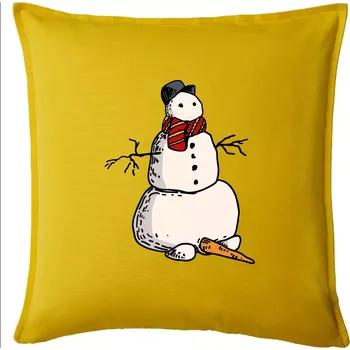 Polštář Sněhulák se spadlým nosem - Polštář 50x50 - 50x50 - Pouze potah ( Žlutá )