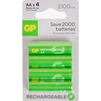 Článková baterie Nabíjecí Baterie Tužkové Baterie GP NiMH AA (R6) 2100 mAh 4 ks