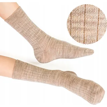 Pánské ponožky Ponožky MERINO ponožky BEZTLAKOVÉ ponožky steven 130 béžová 32-34