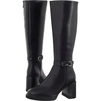 Dámské kozačky Dámské vysoké kožené kozačky na podpatku Filippo, černé, zimní boty, velikost vel.