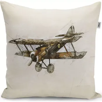 Polštář Sablio Polštář Historický dvouplošník Vintage - 40x40 cm