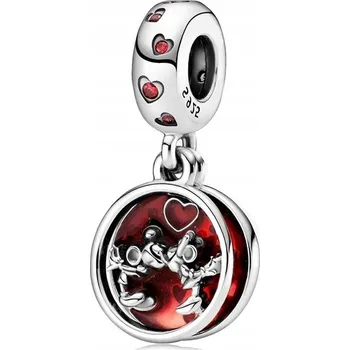 Přívěsek Přívěsek STŘÍBRO 925 Charms Korálek Disney Zamilovaní myšák Mickey a Minnie