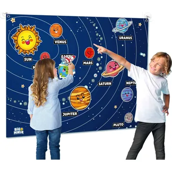 Výuková hračka MaDe Objevuj Sluneční soustavu - plstěná poznávací hra
