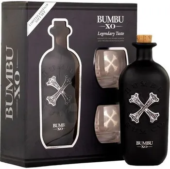 Bumbu XO 0,7l 40% + 2 skleničky stříbrné
