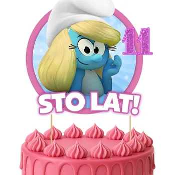 Obraz TOPER NA DORT TOPPER ŠMOULOVÉ PŘÍŠERKY 8 LET DĚTI NAROZENINY