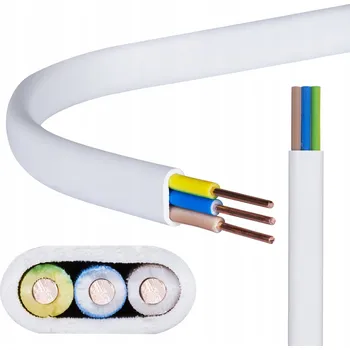 elektrický kabel Plochý elektrický instalační kabel YDYp NKT 3 x 2,5 750V 100m