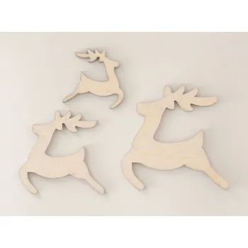 Dřevěné dekorace - JELEN PŘÍRODNÍ - STŘEDNÍ - 7 x 6,8 cm