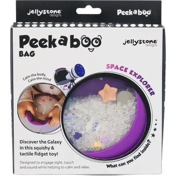 Hračka pro nejmenší Jellystone Designs - Peekaboo senzorická kapsa: Galaxie