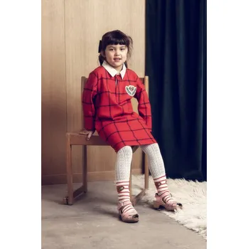 Dětská móda Dětské bavlněné šaty Mini Rodini E.T. 25850100 červená 33X, vel. 104-110