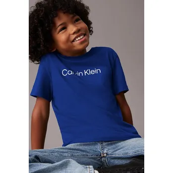 Chlapecké tričko Dětské bavlněné tričko Calvin Klein Jeans tmavomodrá barva, IU0IU00682 IU0IU00682.128.170.9BYA 59X, vel. 164