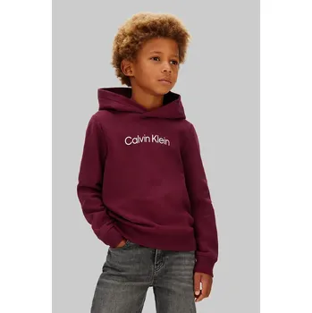 Chlapecké oblečení Dětská bavlněná mikina Calvin Klein Jeans IU0IU00679.128.176.PPY2 burgundské 93X, vel. 128