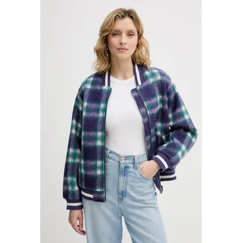 Pánský bomber Bomber bunda s příměsí vlny United Colors of Benetton 20G9DN08S fialová 45X, vel. S