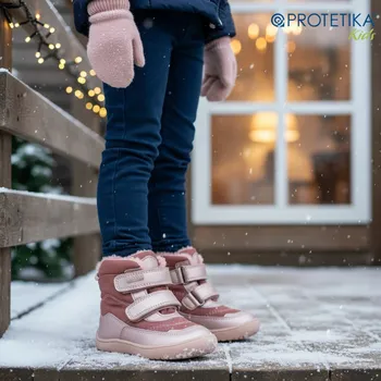 Dívčí tenisky Protetika - zimné barefoot topánky s membránou PRO-TEX NUT pink - zateplené Veľkosť: 20