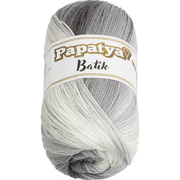 Příze Bellatex Příze PAPATYA BATIK Bílá,Šedá