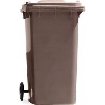 Odpadkový koš Nádoba na odpad Mirpol hnědá 240 l na kolečkách s víkem