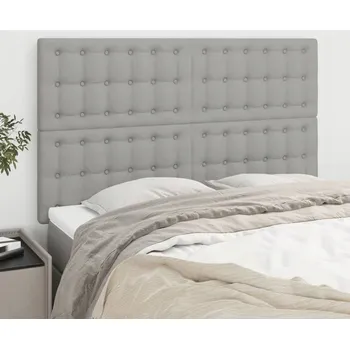 VidaXL Čela postele, 4 ks, světle šedá,