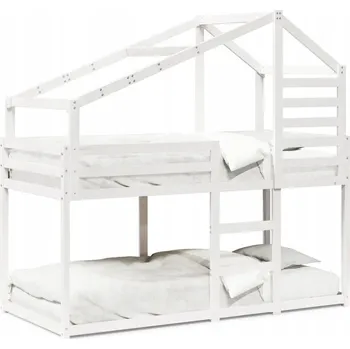 Dětská postel Bílá dětská patrová postel se střechou, 205,5 x 95,5 x 112 cm