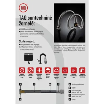 Zahradní hadice Připojovací hadice Tucai Vodní hadice GW-GZ TAQ MG-3/8-1000 mm