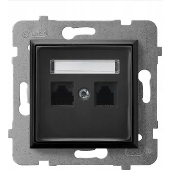 Elektrická zásuvka Internetová zásuvka nástěnná Ospel černá