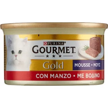 Krmivo pro kočku Krmivo pro kočky Gold Manzo s hovězí paštikou 85g - Gourmet italská pěna