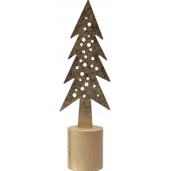 Vánoční dekorace Vánoční dekorace na poličku - dřevěný stromeček, 29 cm