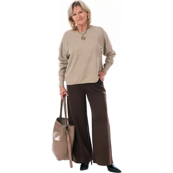 Dámský svetr Dámský svetřík SASHA Světle hnědá 44/48