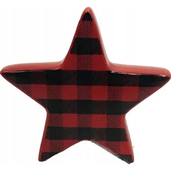 Vánoce VÁNOČNÍ OZDOBNÁ FIGURKA HVĚZDA KERAMIKA 11 CM