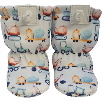 Capáčky Softshellové capáčky s microfleecem - modré Malý bagrista - KUKUKAM 0-6 měsíců Bílá