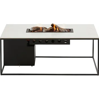 COSI Stůl s plynovým ohništěm COSI- Design line černý rám / keramická deska bílá