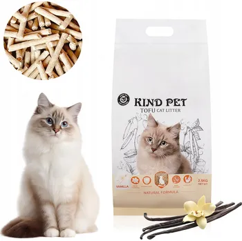 Podestýlka pro kočku Stelivo pro kočky s hrudkujícím účinkem CARINIO Kind Pet tofu splachování 100 EKO 2,5 kg