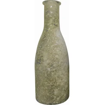 Vánoční dekorace Vánoční dekorativní skleněná láhev zasněžená 18,5 cm - vánoční ozdoba