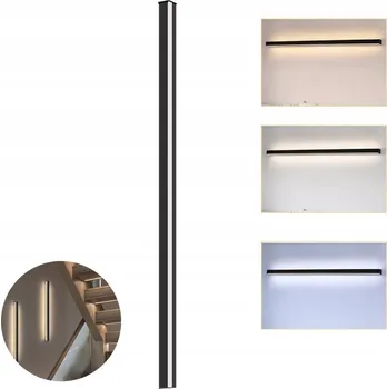 Nástěnné svítidlo NÁSTĚNNÁ LED LAMPA ČERNÁ, MODERNÍ CHODBA DO OBÝVACÍHO POKOJE 3000K