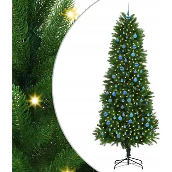 Vánoční stromek Vánoční stromeček s 300 LED diodami s stojanem Zelená 240 cm PE