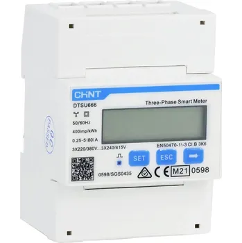 Třífázový digitální elektroměr Chint G DTSU666 3×230/400V 5(80)A RS485 4PMID