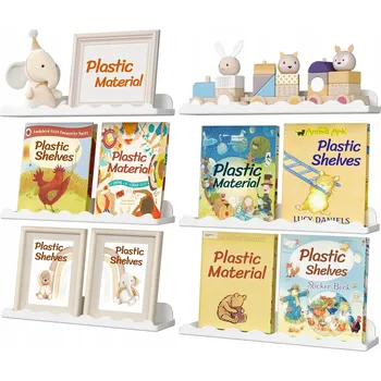 police Nástěnné police Závěsné Plastové v moderním stylu Sada 6 Ks Bílá