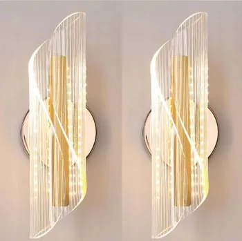 Nástěnné svítidlo 2 KS LED ZLATÉ NÁSTĚNNÉ SVÍTIDLO NA SCHODY LOFT MODERNÍ 3000K/4000K/6000K