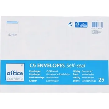 Obálka Obálka bez okénka C5 (162 x 229 mm) bílá, 25 ks
