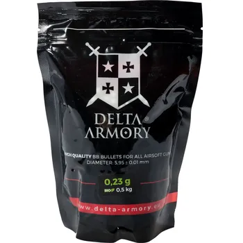 Airsoft Delta Armory airsoftové bio kuličky 0,23g 0,5kg - bílé