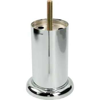 Stolová podnož Nábytková noha Rovná kulatá stříbrná chromovaná výška 10 cm