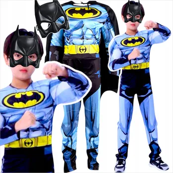 Karnevalový kostým KOSTÝM BATMAN OBLEK SVALOVÝ KOSTÝM MASKA PÁNSKÝ DĚTSKÝ S