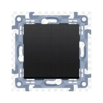 vypínač Simon 10 Dvojitý vypínač lustrový, rychlospojka, černý mat CW5C.01/49
