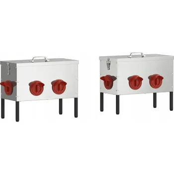 Krmítko pro ptáka Krmítko pro slepice 2 ks Stříbrné 41,5 x 20,5 x 33 cm