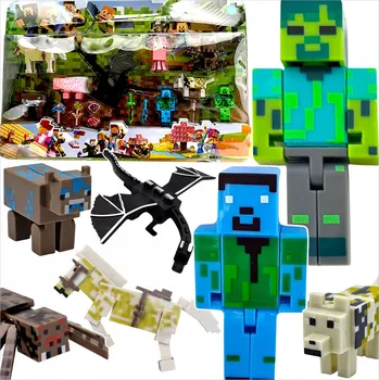 Figurka FIGURKY MINECRAFT VELKÁ SADA FIGUREK 9 KUSŮ FIGURKA NA HRANÍ DRAK STEVE