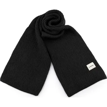 Šála Zimní šála pletená unisex 25x160 cm - 5 černá